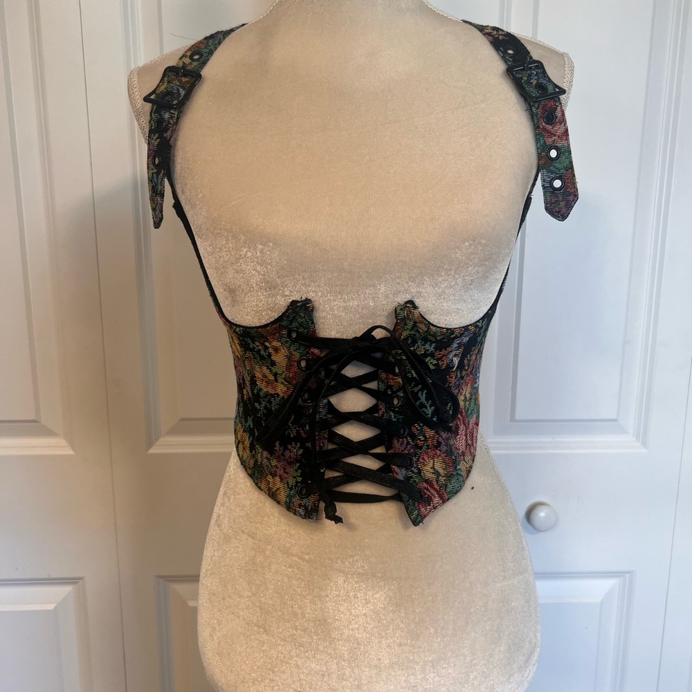 Dolls Kill Multicolor Lace-Up Corset Top